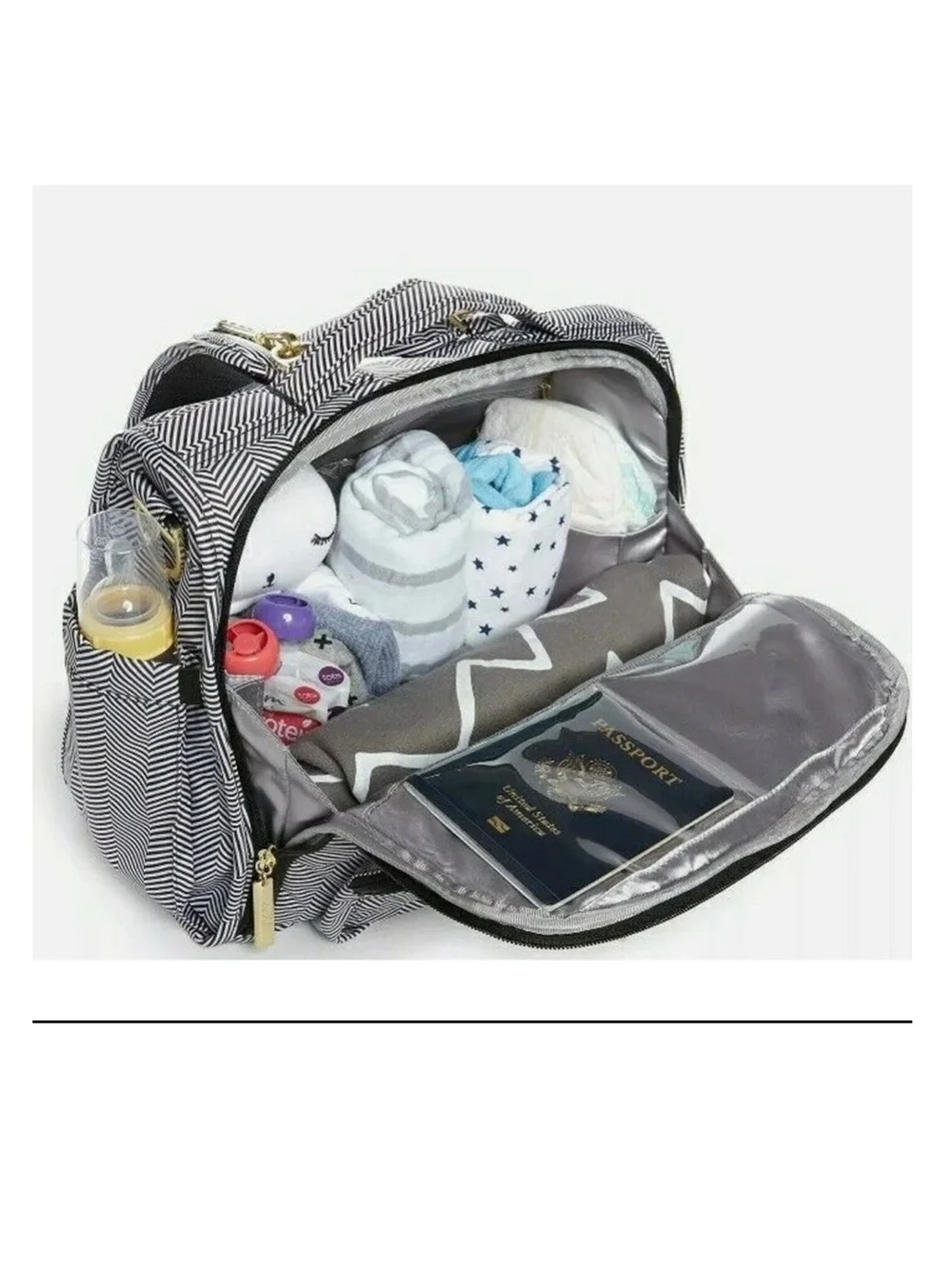 JuJuBe Chevron Black & White Diaper Bag Tote